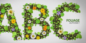 Foliage Alphabet Video Displays template preview