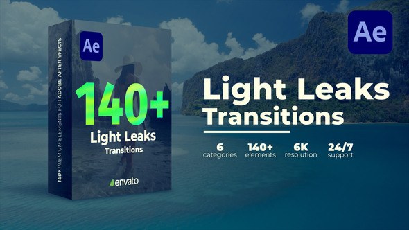 Videohive Light Leaks Transitions 43311023 Elements template preview