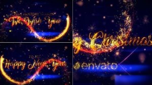 Videohive Christmas Greetings With Golden Text Openers template preview
