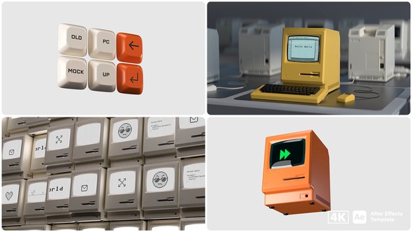 Videohive Retro PC Mockup | After Effects Template Product Promo template preview