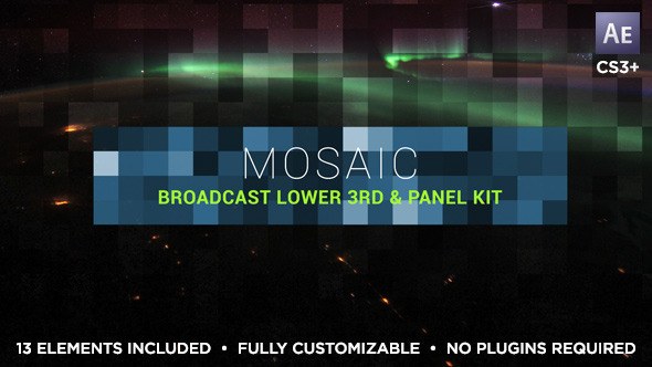 Mosaic Lower Third & Title Kit Video Displays template preview