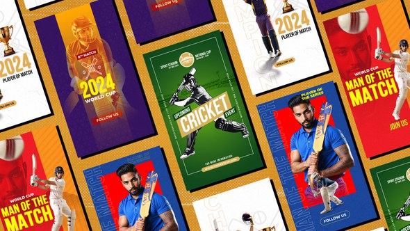 Videohive Cricket Sports Dynamic Instagram Stories Openers template preview