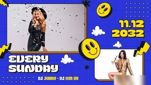 Videohive Night Party Slides Promo Openers template preview