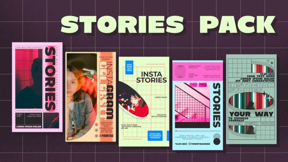 Videohive Modern Vertical Stories Elements template preview