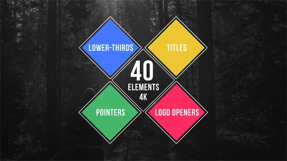 40 Simple Titles - Lower Thirds - Pointers - Logo Openers Video Displays template preview