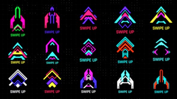 Videohive HUD Swipe Ups Elements template preview