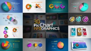 3D Pie Chart Infographics Video Displays template preview