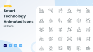 Videohive Animated Smart Technology Line Icons Elements template preview