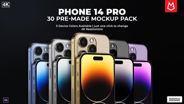 Videohive App Promo Phone 14 Pro Mockup Pack Product Promo template preview