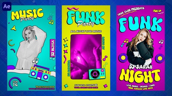 Videohive Funk Party Reels Openers template preview