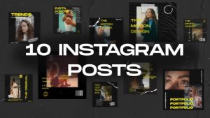 Videohive 10 Instagram Posts Elements template preview