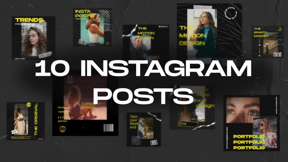 Videohive 10 Instagram Posts Elements template preview
