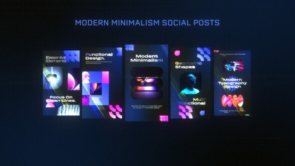 Videohive Modern Minimalism Social Posts Video Displays template preview