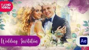 Videohive Watercolor Wedding Invitation || Wedding Slideshow Video Displays template preview