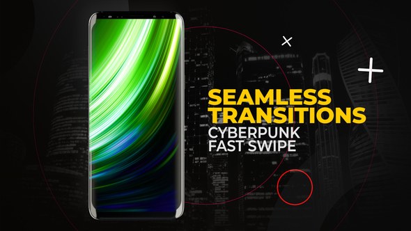 Videohive Vertical Cyberpunk Fast Swipe Transitions | After Effects Elements template preview