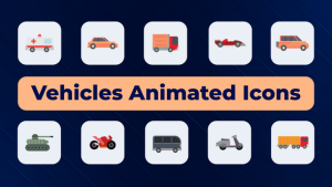 Videohive Vehicles Animated Icons Elements template preview