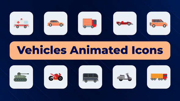 Videohive Vehicles Animated Icons Elements template preview