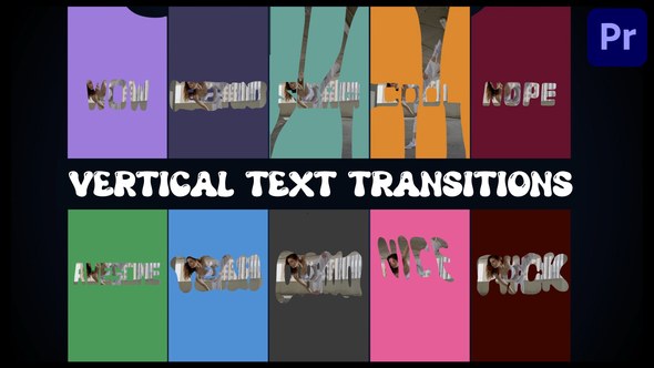 Vertical Text Transitions | Premiere Pro MOGRT Premiere Pro template preview