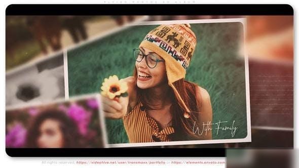 Videohive Flying Photos 3d Album Openers template preview
