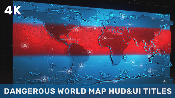 Videohive Dangerous World Map HUD UI Titles Titles template preview