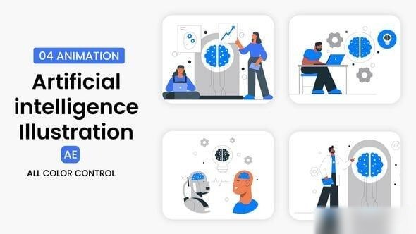 Videohive Artificial intelligence Illustration Scene Elements template preview
