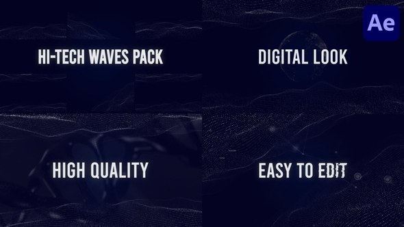 Videohive HiTech Waves Pack for After Effects 56154236 Elements template preview