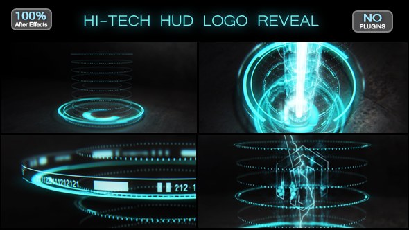 Hi-tech HUD Logo Reveal Video Displays template preview