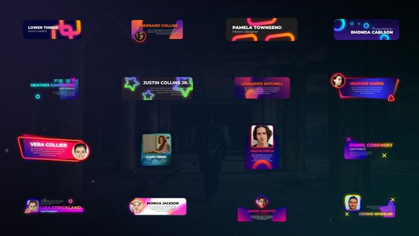 Videohive Gradient Social Lower Thirds Elements template preview