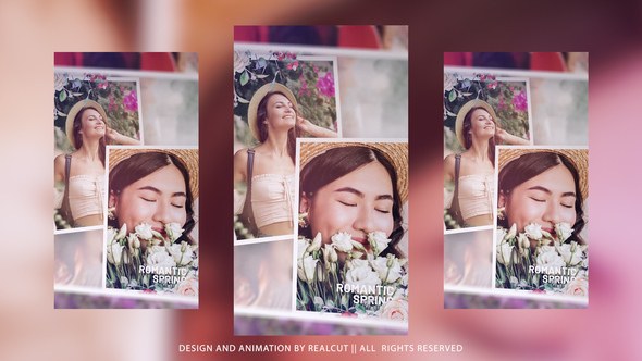 Videohive Vertical Romantic Spring Video Displays template preview