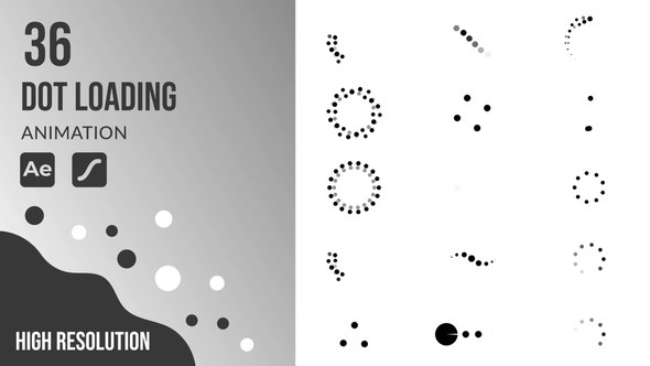 Videohive 36 Dot loader animated icons | After Effects Template & Lottie Animation Elements template preview