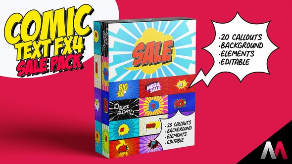 Videohive Comic Text Fx4_Sale Pack Titles template preview