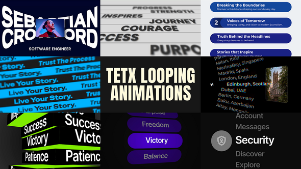 Videohive Looping Text Animations Pack Titles template preview