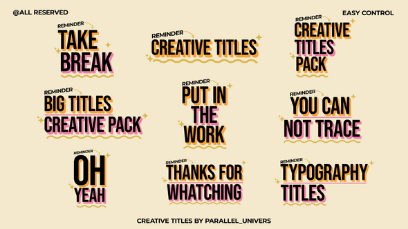Videohive Creative Titles | AE 59016677 Titles template preview