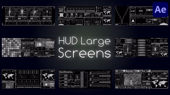 Videohive HUD Large Screens for After Effects Elements template preview