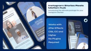 Videohive Instagram Reel - Vertical Blue Product Promo template preview