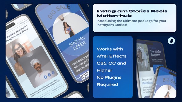 Videohive Instagram Reel - Vertical Blue Product Promo template preview