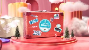 Colorful Travel Suitcase Logo Opener | 3D Cute Tourism Intro Logo Stings template preview