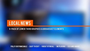Local News Broadcast Lower Third Package Video Displays template preview