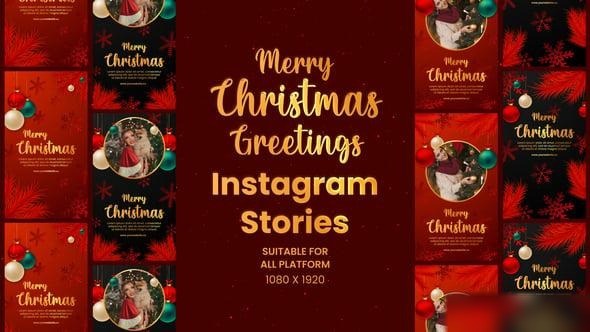 Videohive Christmas Greetings Instagram Stories 55093542 Openers template preview