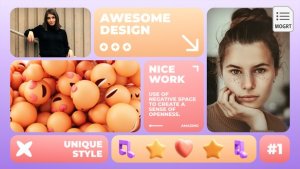 Colorful 3D Social Media Intro MOGRT Premiere Pro template preview