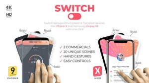 Switch: phoneX & s9 App Promo Video Displays template preview