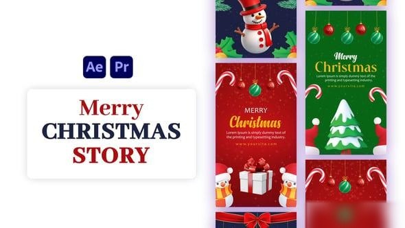 Videohive Merry Christmas | Happy New Year | Instagram stories Openers template preview