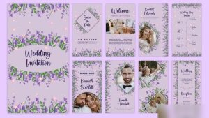 Videohive Lavender Floral Wedding Invitation Story Template Openers template preview