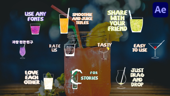 Videohive Smoothie And Juice Titles for After Effects Titles template preview