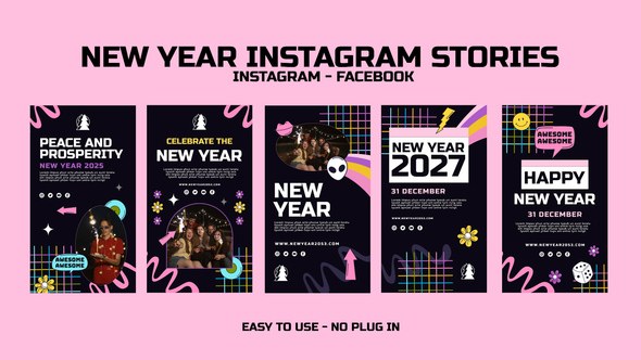 Videohive New Year Instagram Stories 56047229 Openers template preview