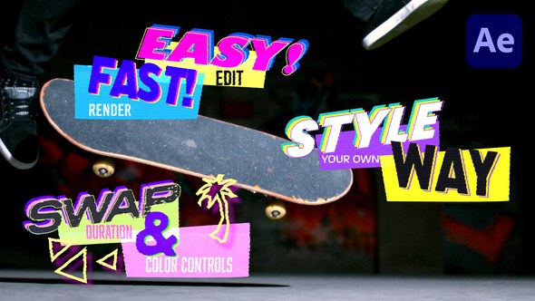 Videohive Back to the 90s Lower Thirds Elements template preview