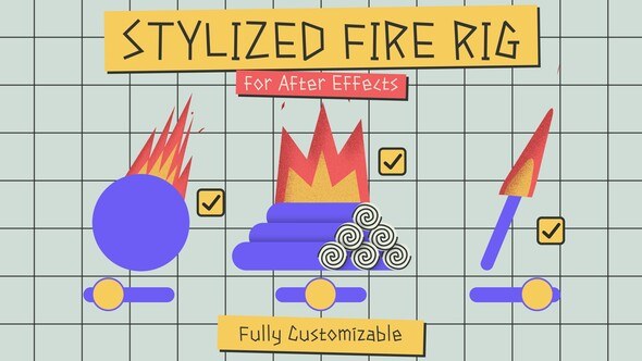 Videohive Fully Customizable Stylized 2d Fire Rig for After Effects Elements template preview
