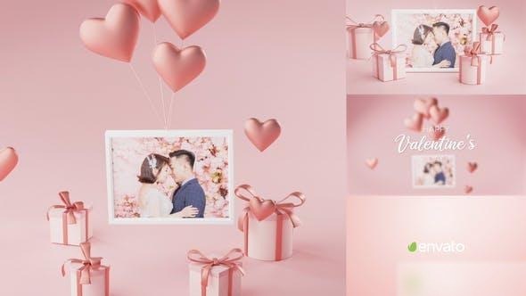 Videohive Photo Frame Valentine Logo Reveal 3D Openers template preview
