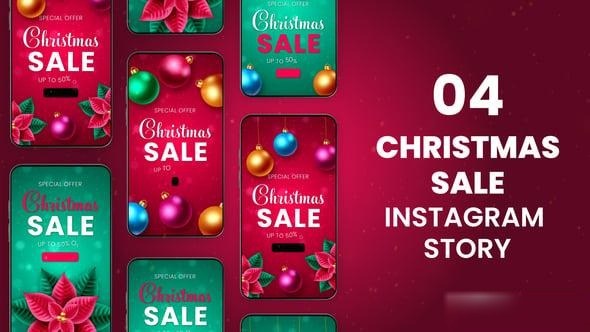 Videohive Merry Christmas Sale Stories 55580550 Product Promo template preview