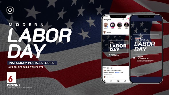 Videohive Labor Day Instagram Posts & Stories B103 Video Displays template preview